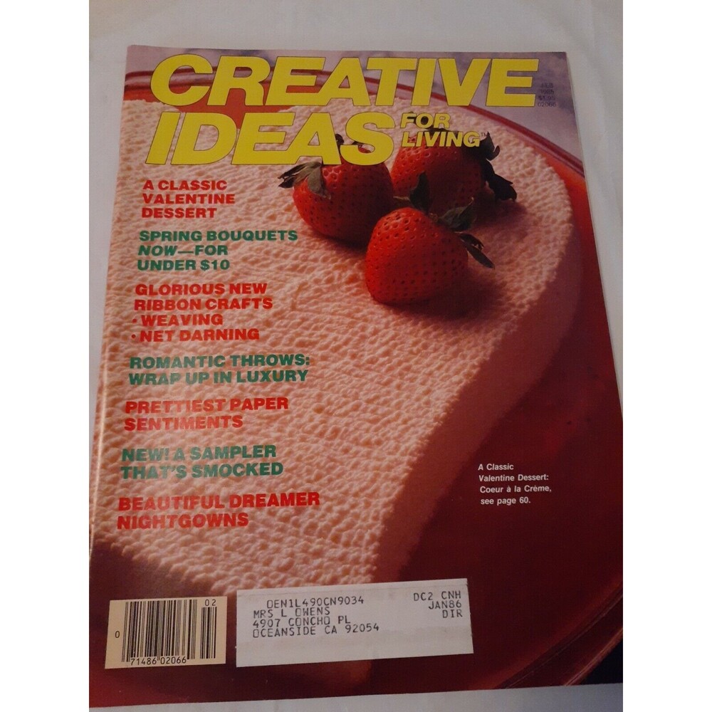 Creative Ideas for Living Magazine Feb 1985 Crafts Patterns Instructions Recipes